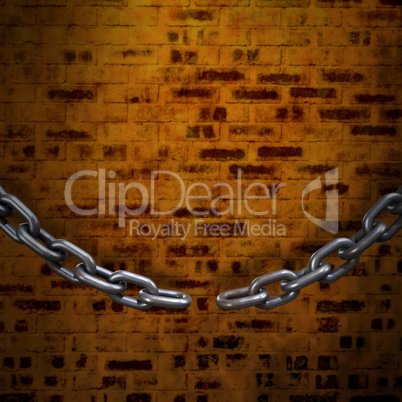 Composite image of 3d image of broken chain