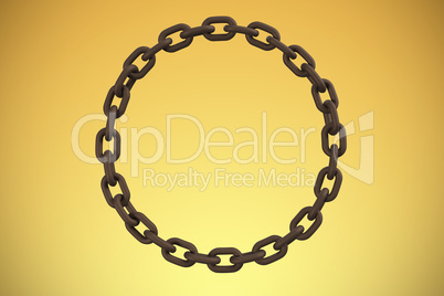 Composite image of closeup 3d image of circular metallic chain