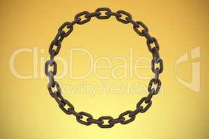 Composite image of closeup 3d image of circular metallic chain