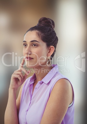 Thoughtful female hipster looking away