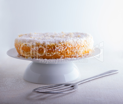 Slice of Homemade coconut cake