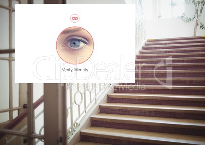 Identity eye Verify App Interface on stairs