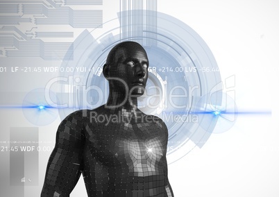 Digital composite image of 3d man