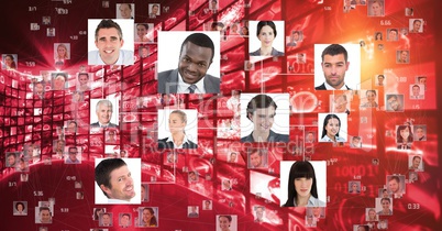 Digital composite image of business people portraits