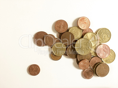 isolated euro coins