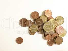 isolated euro coins