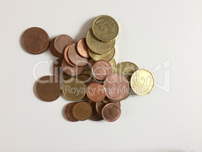 isolated euro coins