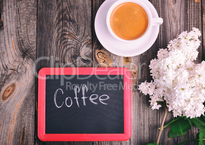 Black chalkboard with the inscription of coffee