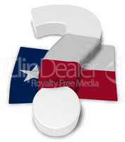 flagge von texas und fragezeichen