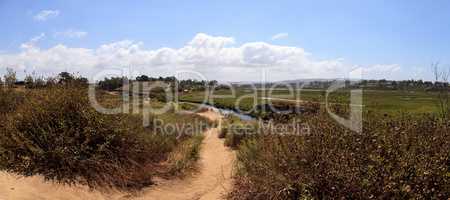 Upper Newport Bay Nature Preserve hiking trail winds along the m