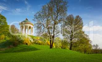 Monopteros temple in the English garden, Munich Bavaria, Germany
