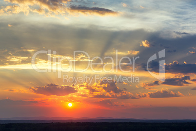 sunset sky, panoramic view