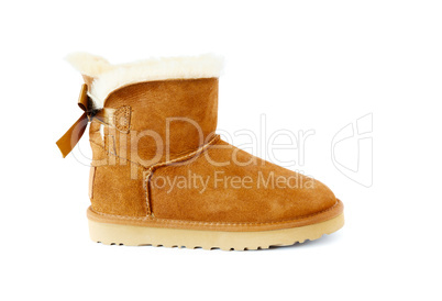 ugg with fur, isolated on white