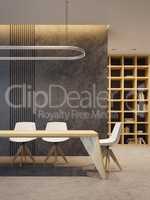 minimalism style interior, 3d rendering