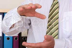Businessman with hands