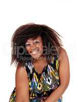 Portrait of African woman sitting.