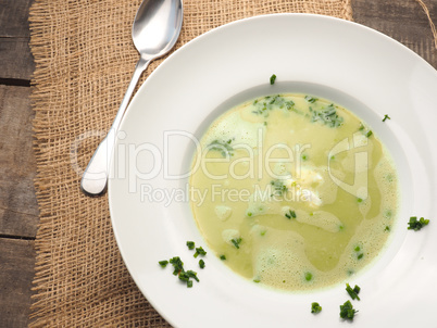 Cream soup of peas