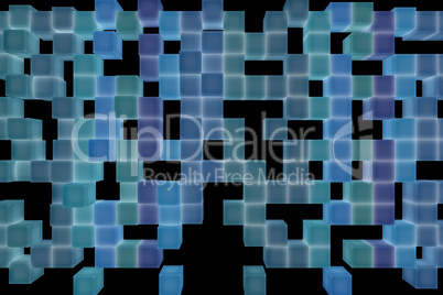 Abstract background from cubes, 3d illustration