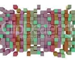 Abstract background from cubes, 3d illustration