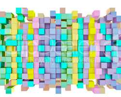 Abstract background from cubes, 3d illustration