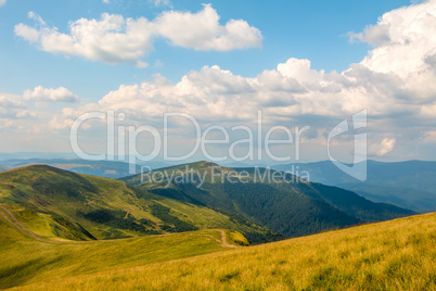 Clouds over the Summer Carpathian Mountains