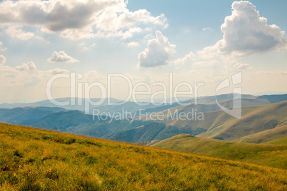 Summer Carpathians and Clouds in the Sky