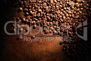 Coffee Beans On Wood