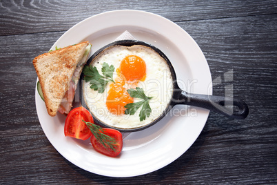 Fried Eggs On Pan