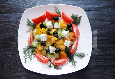 Greek Salad On Plate