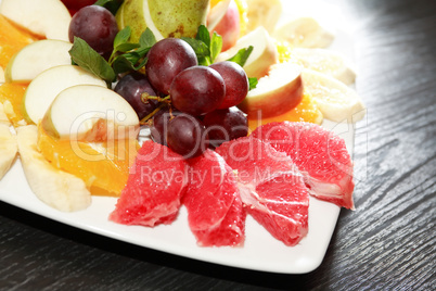 Fruit Salad On Plate