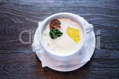 Mushroom Soup In Bowl