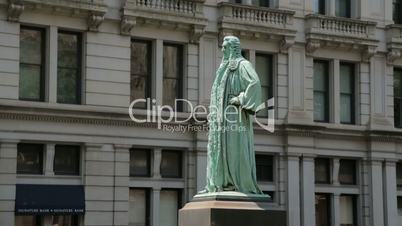 John Watts Statue in Manhattan New York City, a side view