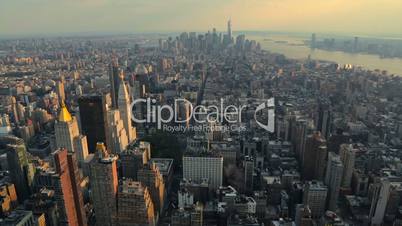 View of Manhattan from the top angle at sunset