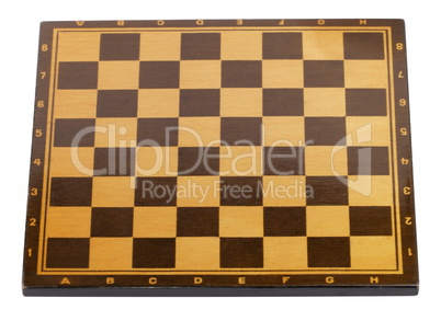 wooden empty chessboard isolated