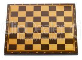 wooden empty chessboard isolated