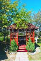 summerhouse with path near country house