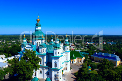 Troitskyi monastery from the height of the bird's flight in Chernihiv