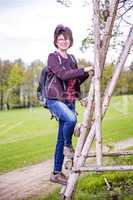 Woman at high altitude in nature