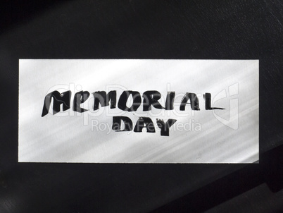 Memorial day calligraphy and lettering post card. Top and clear view.