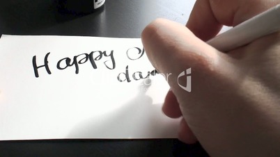 Happy Memorial day calligraphy and lettering post card. From the first-person point of view. A semicircular inscription