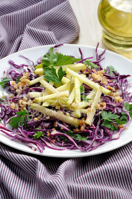 Salad red coleslaw and apple