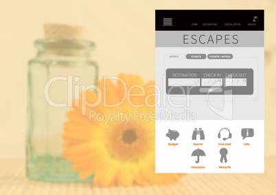 Escapes holiday break App Interface