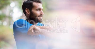 Young man exercising outdoors