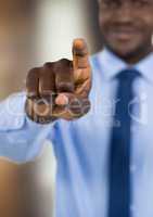 Businessman pointing at screen