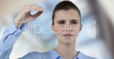 Close-up of businesswoman gesturing