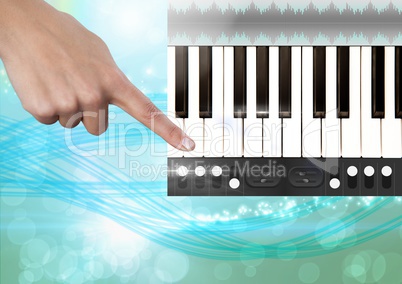 Hand Touching Sound Music and Audio production engineering App Interface