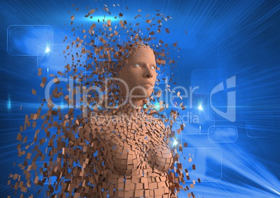 Digitally generated image of 3d human against blue background