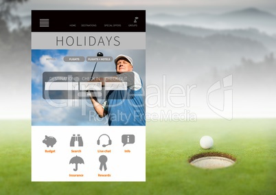Golf holiday break App Interface