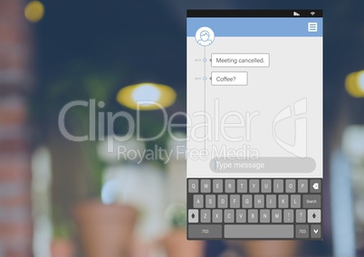 Social Media Messenger App Interface with Meeting coffee