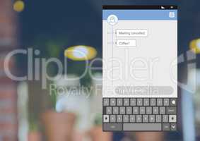 Social Media Messenger App Interface with Meeting coffee